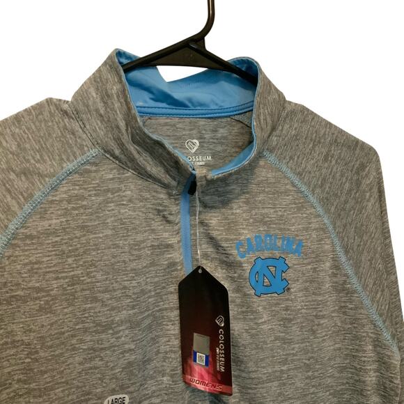 Colosseum North Carolina Tarheels Quarter Zip UNC Gray Womens Large - Picture 2 of 7
